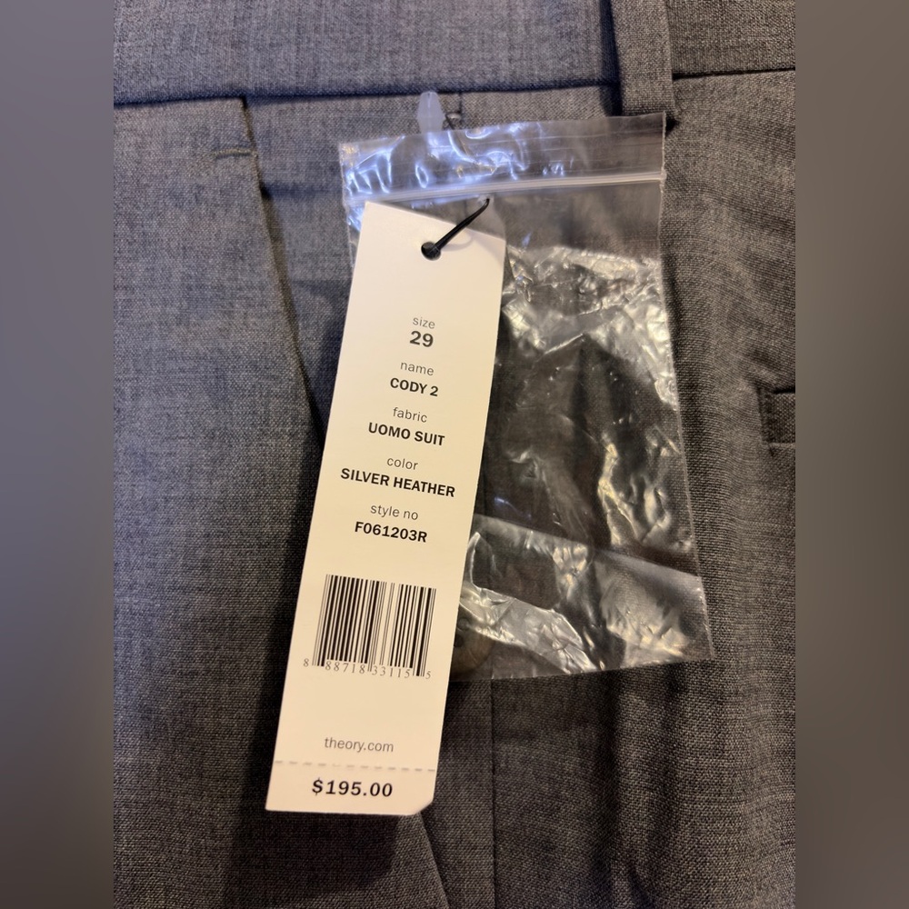 Theory Grey Virgin Wool Trouser - Picture 4 of 4